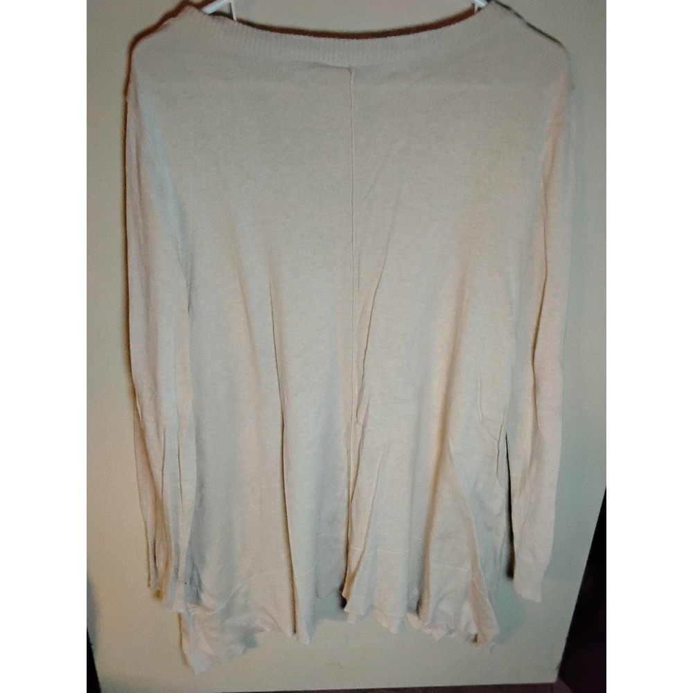 Soft Surroundings Womens Beige V-Neck Long Sleeve Knit Tunic Sweater Size 1X - Picture 3 of 3